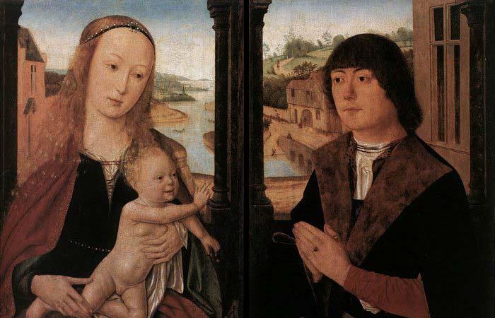 unknow artist Diptych with a Man at Prayer before the Virgin and Child Germany oil painting art